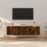 Berkfield Home 3 Piece TV Cabinet Set Smoked Oak Engineered Wood in Brown
