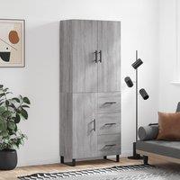Berkfield Home Highboard Grey Sonoma 69.5x34x180 cm Engineered Wood