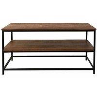 Jaipur Furniture Ltd Industrial Plasma TV Unit - Mango Wood/Iron - L45 x W110 x H55 cm - PP Sawn Finish in Brown