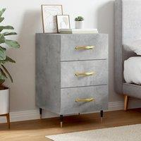 Berkfield Home Bedside Cabinet Concrete Grey 40x40x66 cm Engineered Wood | Size: 40 x 40 x 66 cm