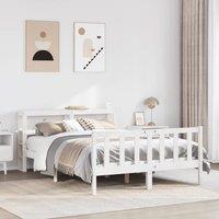 Bed Frame without Mattress White 120x200 cm Solid Wood Pine