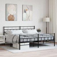 Berkfield Home Metal Bed Frame with Headboard & Footboard Black 200x200 cm