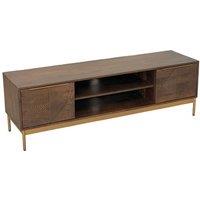 Jaipur Furniture Ltd Zaine Carving TV Unit - Mango Wood - L40 x W148 x H46 cm - Dark Finish - Assembly Required in Brown