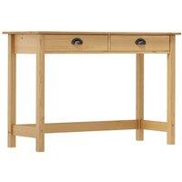 Berkfield Home Console Table Hill with 2 Drawers 110x45x74 cm Solid Pine Wood in Brown | Size: 110 x 45 x 74 cm