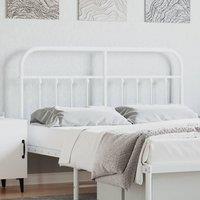 Berkfield Home Metal Headboard White 150 cm
