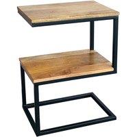 Jaipur Furniture Ltd Ravi Iron Base ' S ' Shape Side Table - Mango Wood - L30 x W45 x H60 cm - Mango Light Finish in Brown