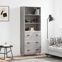 Berkfield Home Highboard Grey Sonoma 69.5x34x180 cm Engineered Wood