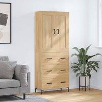 Berkfield Home Highboard Sonoma Oak 69.5x34x180 cm Engineered Wood in Brown