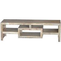 Jaipur Furniture Ltd Yoga Large Plazma Unit - Mango Wood - L40 x W145 x H45 cm - Light Finish in Brown