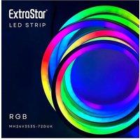 Neon LED Strip 5M Cable with Power Adapter and Remote Control, 9W/M, RGB