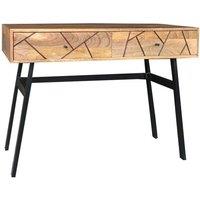 Jaipur Furniture Ltd Amar Console Table - Iron Base - Mango Wood/Iron - L50 x W100 x H75 cm - Light Finish - Assembly Required in Brown