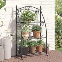 Berkfield Home Flower Rack Black 56x30x96 cm Steel | Size: 56 x 30 x 96 cm
