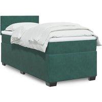 Berkfield Home Box Spring Bed with Mattress Dark Green 100x200 cm Velvet