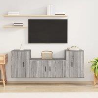 Berkfield Home 3 Piece TV Cabinet Set Grey Sonoma Engineered Wood