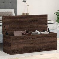 Berkfield Home Storage Box Brown Oak 102x35x35 cm Engineered Wood | Size: 102 x 35 x 35 cm