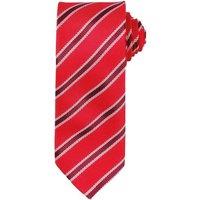 Premier Men's Stripe Waffle Tie in Red