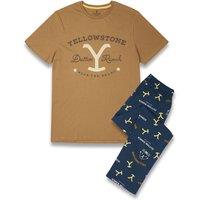 Yellowstone Men's Short Sleeve Long Leg Pyjama Set | AOP | Official | Size: Medium