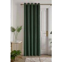Laurence Llewelyn-Bowen 'Montrose' Velvet Blackout Eyelet Single Panel Door Curtain in Bottle Green | Size: 168 cm width x 214 cm drop