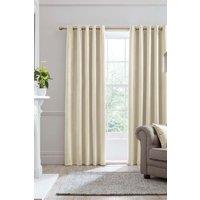 Laurence Llewelyn-Bowen Montrose' Velvet Blackout-Coated Pair of Eyelet Curtains in Ivory | Size: 117 cm width x 137 cm drop