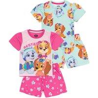 Paw Patrol Girl's Short Sleeve Short Leg Pyjama Set | Multicoloured | Official Merch | Size: 4-5 Years