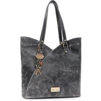 Catwalk Collection Handbags Women's Abigail Large Leather Tulip Tote Bag in Black