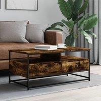 Berkfield Home Coffee Table Smoked Oak 100x51x45 cm Engineered Wood in Brown | Size: 100 x 51 x 45 cm