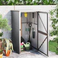 Berkfield Home Garden Tool Shed Grey 88x89x161 cm Galvanised Steel | Size: 88 x 89 x 161 cm