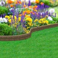Nicoman Flexible Brick Effect Garden Edging Border - 1.2m in Brown | Size: 8 Pack