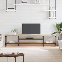 Berkfield Home TV Cabinet Sonoma Oak 201x35x45 cm Engineered Wood&Iron | Size: 201 x 35 x 45 cm