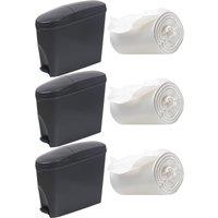 ProKleen Grey Pedal Operated Toilet Sanitary Bin 3 x 20L Capacity & 150 Bin Liners