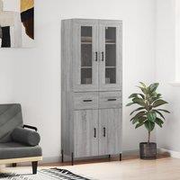 Berkfield Home Highboard Grey Sonoma 69.5x34x180 cm Engineered Wood