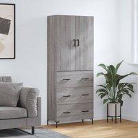 Berkfield Home Highboard Grey Sonoma 69.5x34x180 cm Engineered Wood
