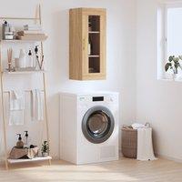 Berkfield Home Wall Mounted Cabinet Sonoma Oak 34.5x34x90 cm in Brown