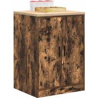 Berkfield Home Garage Storage Cabinet Smoked Oak 60x51x85 cm Solid Wood Pine in Brown | Size: 60 x 51 x 85 cm