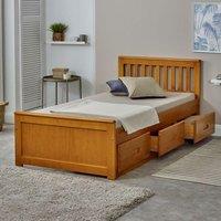 Rest Relax Maxine Wooden Storage Cabin Bed in Brown | Size: Single