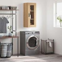 Berkfield Home Wall Mounted Cabinet Sonoma Oak 34.5x34x90 cm in Brown