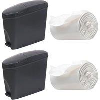 ProKleen Grey Pedal Operated Toilet Sanitary Bin 2 x 20L Capacity & 100 Bin Liners