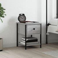 Berkfield Home Bedside Table Grey Sonoma 34x35.5x45 cm Engineered Wood
