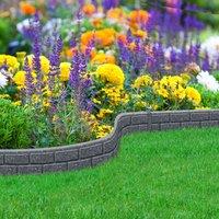 Nicoman Flexible Brick Effect Garden Edging Border - 1.2m in Grey | Size: 2 Pack