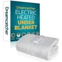 Dreamcatcher Single Electric Blanket Heated Bed Under Blanket Polyester Detachable Control 3 Heat Settings in White
