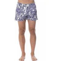 Floral Print Swim Trunks- Light Blue Swimwear
