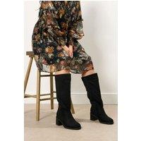 Faux Suede Knee High Boots