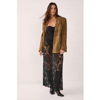 NastyGal Women's Lace Bandeau Sheer Maxi Dress in Black | Size: 10