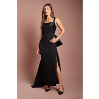 Coast Women's Bow Back Column Maxi Dress in Black | Size: 10