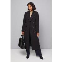 Wallis Women's Double Crepe Trench Coat in Black | Size: 10