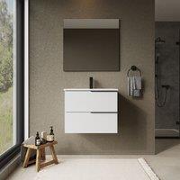Banyetti Celtic 600mm Wall Hung Bathroom Vanity Unit with Lira Basin - Gloss White