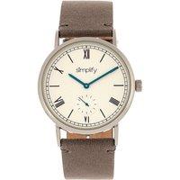 Simplify The 5100 Leather-Band Watch in Dark Grey