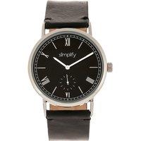 Simplify The 5100 Leather-Band Watch in Black