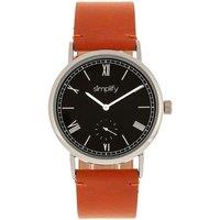 Simplify The 5100 Leather-Band Watch in Camel