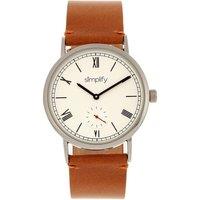 Simplify The 5100 Leather-Band Watch in Silver